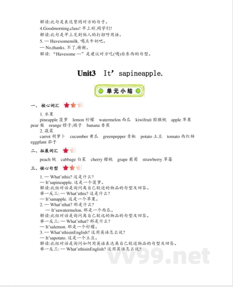 人教精通版小学英语四年级上册单元知识点总结(全册) 人教精通版小学英语四年级上册单元知识点总结(全册)