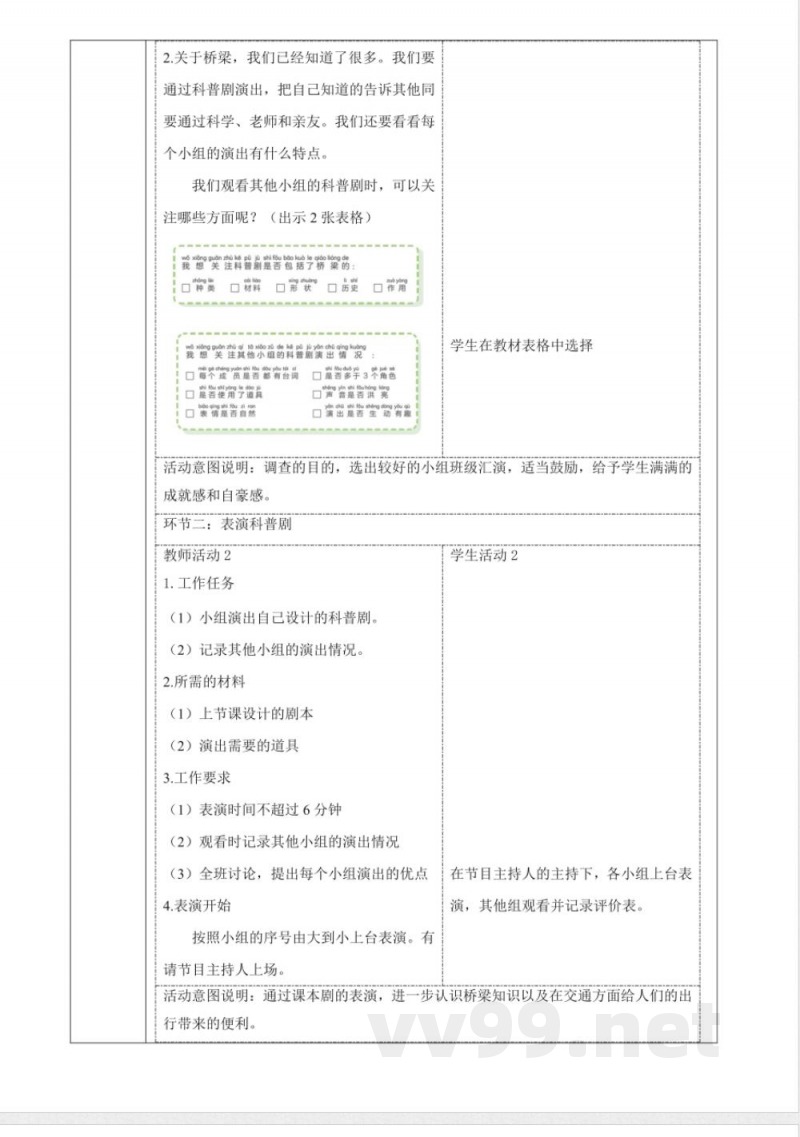 4.14《科普剧展演》大单元教学设计 2025粤教粤科版科学一年级下册