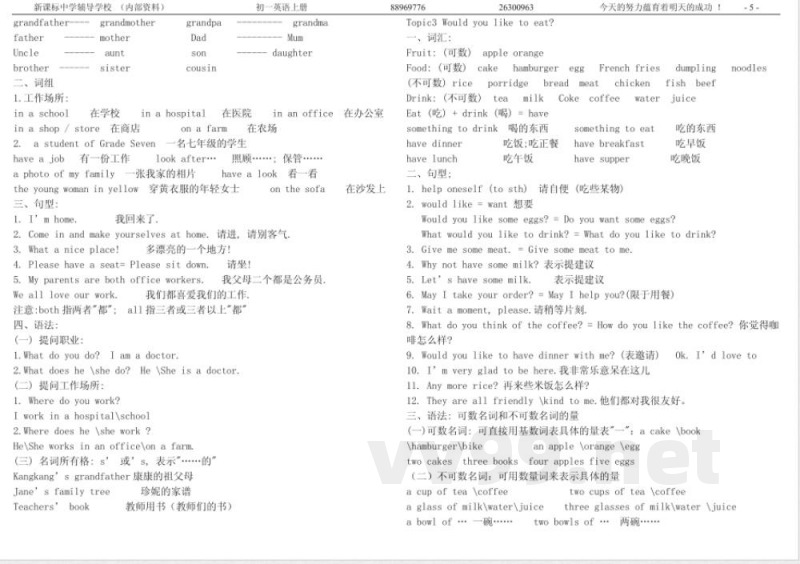 七年级英语上册知识点归纳仁爱版 七年级英语上册知识点归纳仁爱版