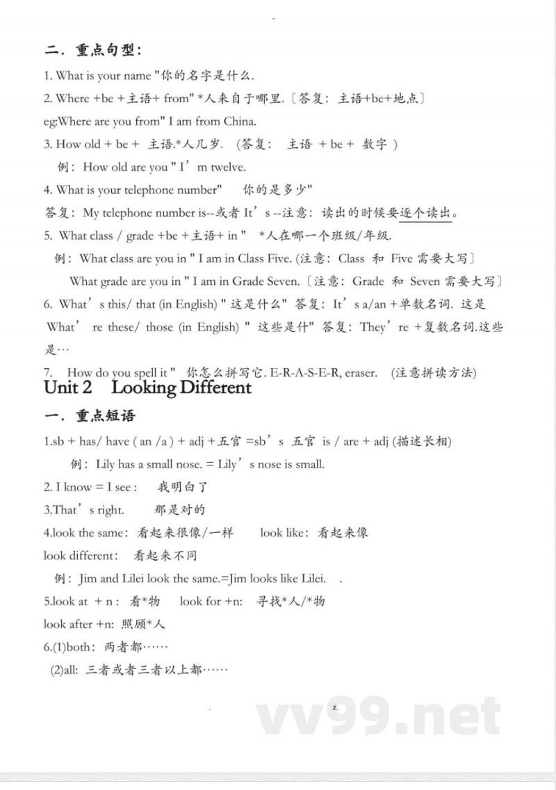 仁爱版七年级英语上册知识点归纳