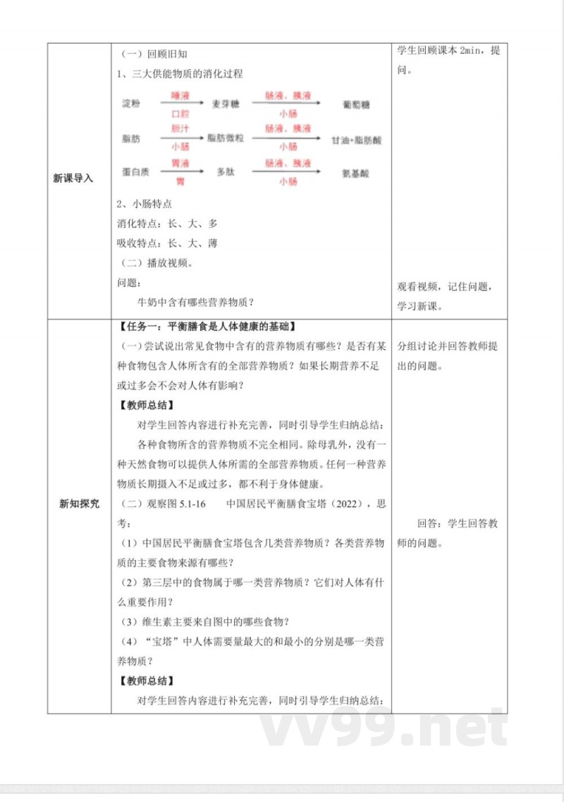 5.1.3《平衡膳食保障人体健康》教案 2025济南版生物八年级上册 5.1.3《平衡膳食保障人体健康》教案 2025济南版生物八年级上册