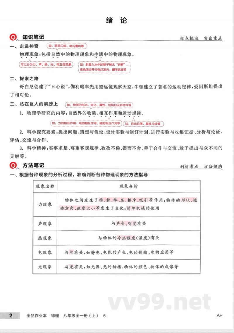 2025-2026学年沪科版八年级物理全一册知识点