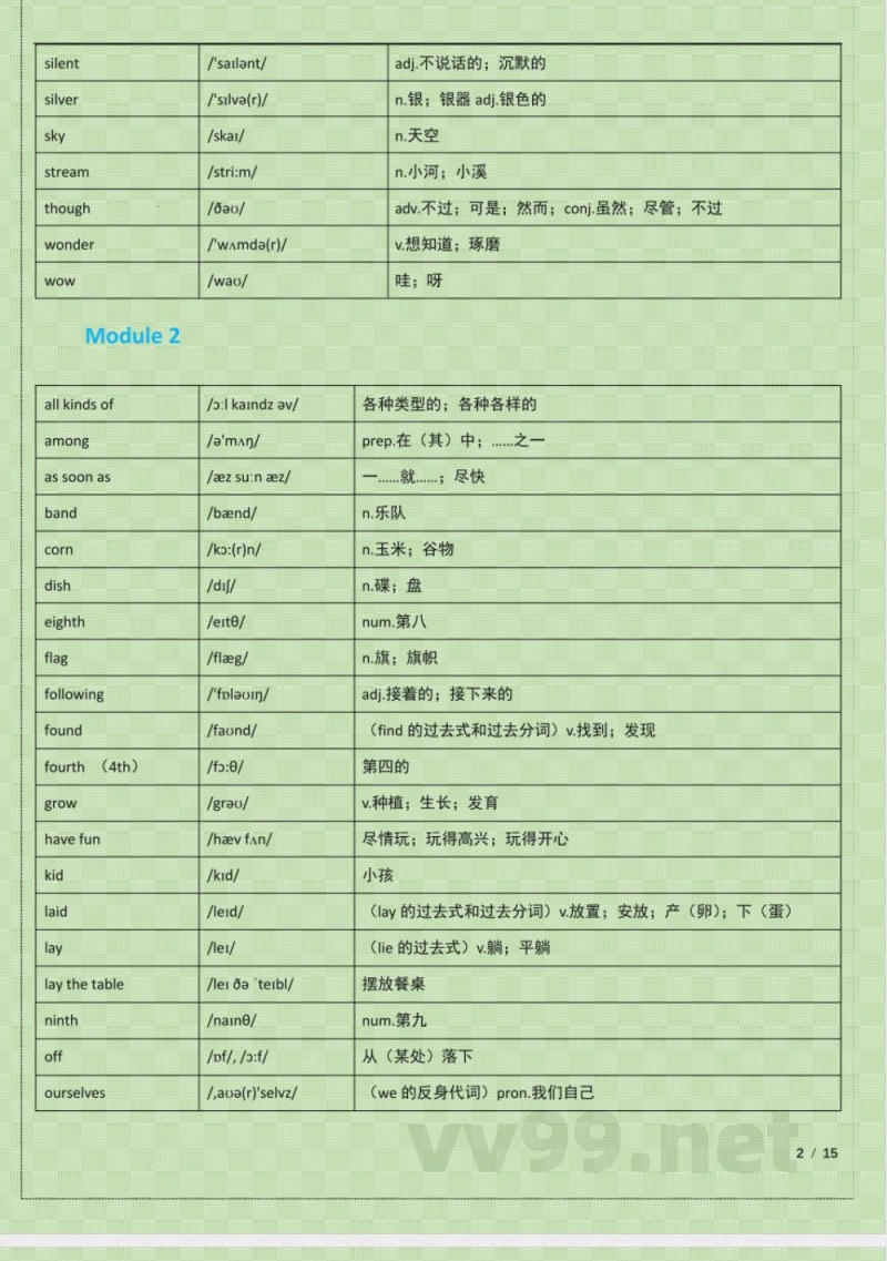 (外研版)九年级(上册)英语单词表(含音标) (外研版)九年级(上册)英语单词表(含音标)