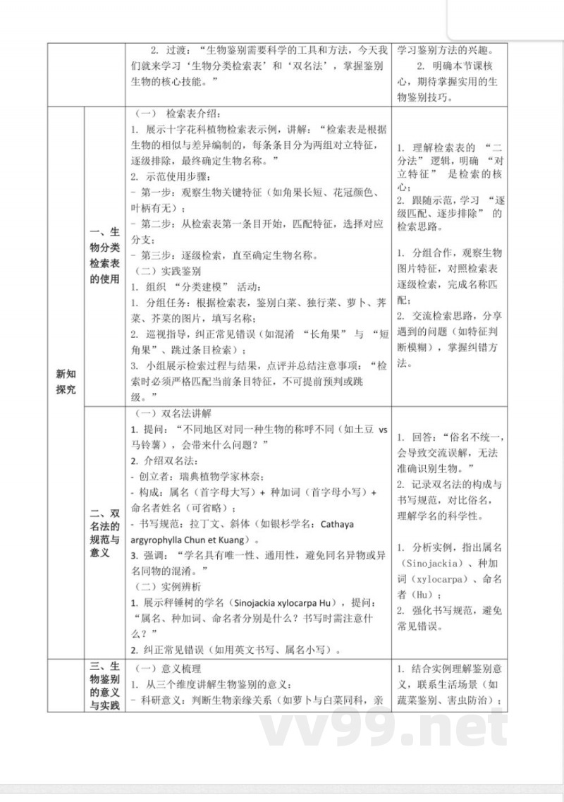 2.3.2 生物的鉴别(教学设计)生物冀少版2025七年级上册 2.3.2 生物的鉴别(教学设计)生物冀少版2025七年级上册