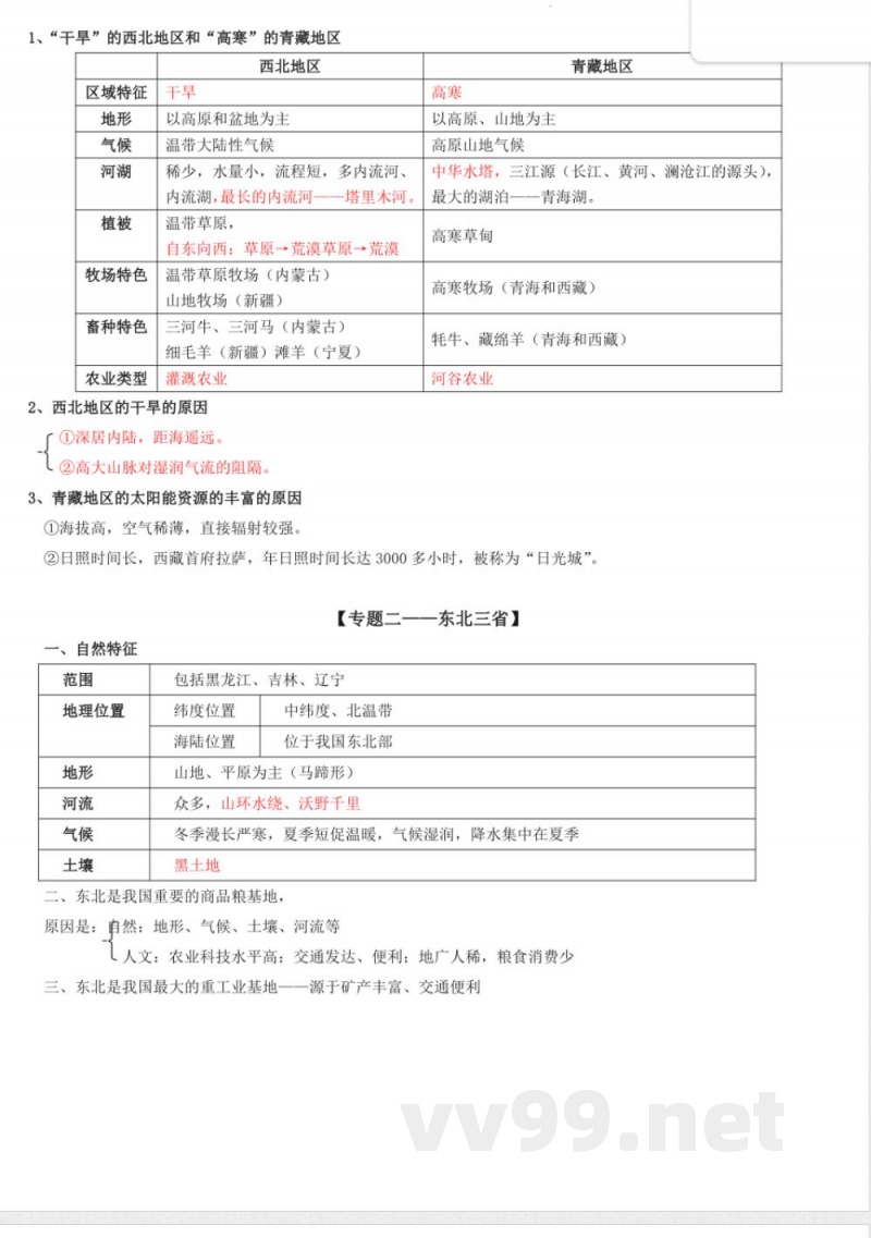 初中八年级下册地理知识点归纳 初中八年级下册地理知识点归纳