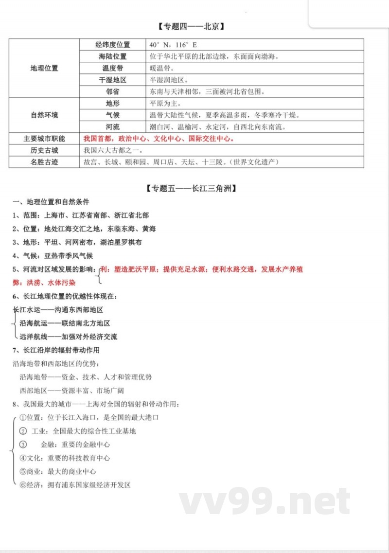 初中八年级下册地理知识点归纳 初中八年级下册地理知识点归纳