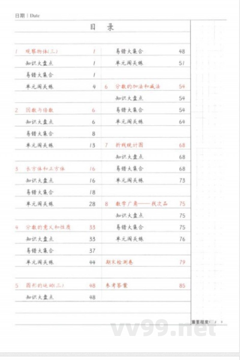 黄冈易错题五年级下册数学人教版 黄冈易错题五年级下册数学人教版