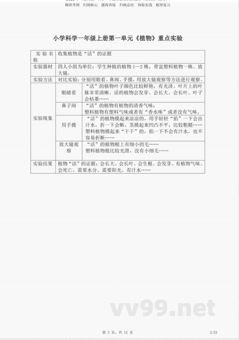 2023年(教科版)一年级上册《科学》知识点梳理(知识点 练习) 2023年(教科版)一年级上册《科学》知识点梳理(知识点 练习)