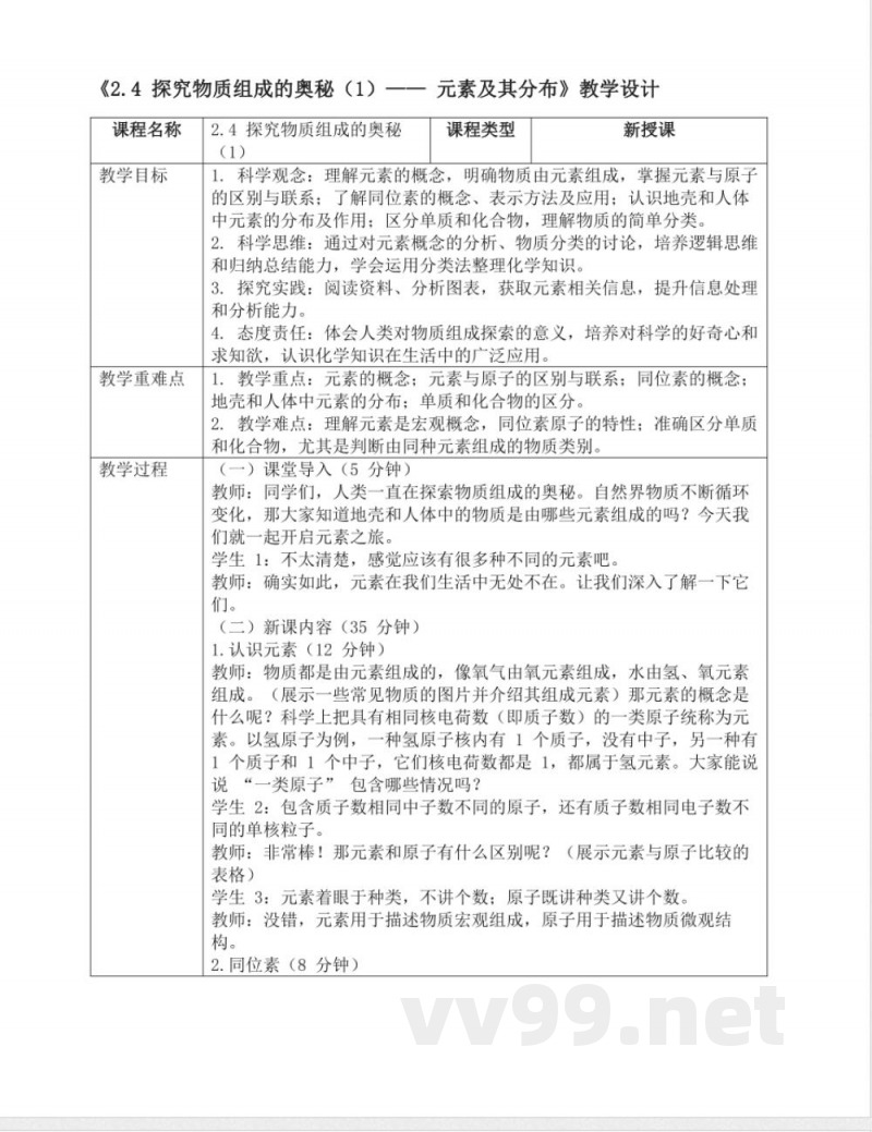 2.4探究物质组成的奥秘(1)(教案)七年级科学下册(浙教版2024)浙教版科学七年级下册 2.4探究物质组成的奥秘(1)(教案)七年级科学下册(浙教版2024)浙教版科学七年级下册
