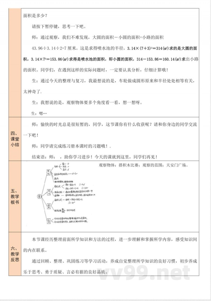 整理与复习 单元教学设计 北师大版数学六年级上册 整理与复习 单元教学设计 北师大版数学六年级上册
